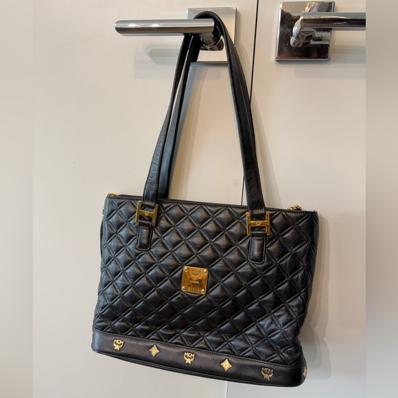 MCM Handbags - MCM Quilted Leather Tote Bag in Black. + COA. EUC